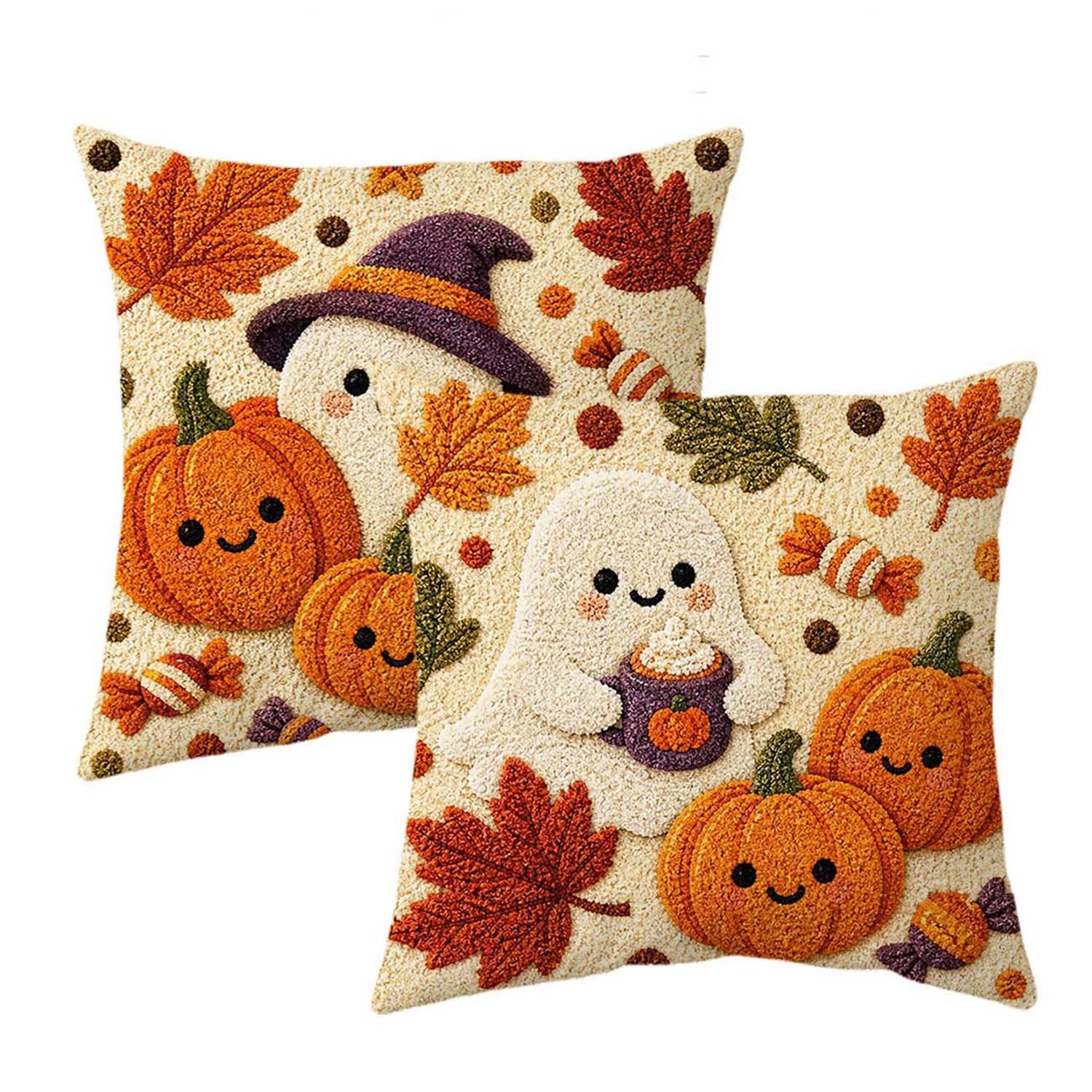 Sorvyzxn Kissenhüllen 2/4er-Set Halloween-Kissenbezüge mit 2D-Flachdruck, (2 Stück)