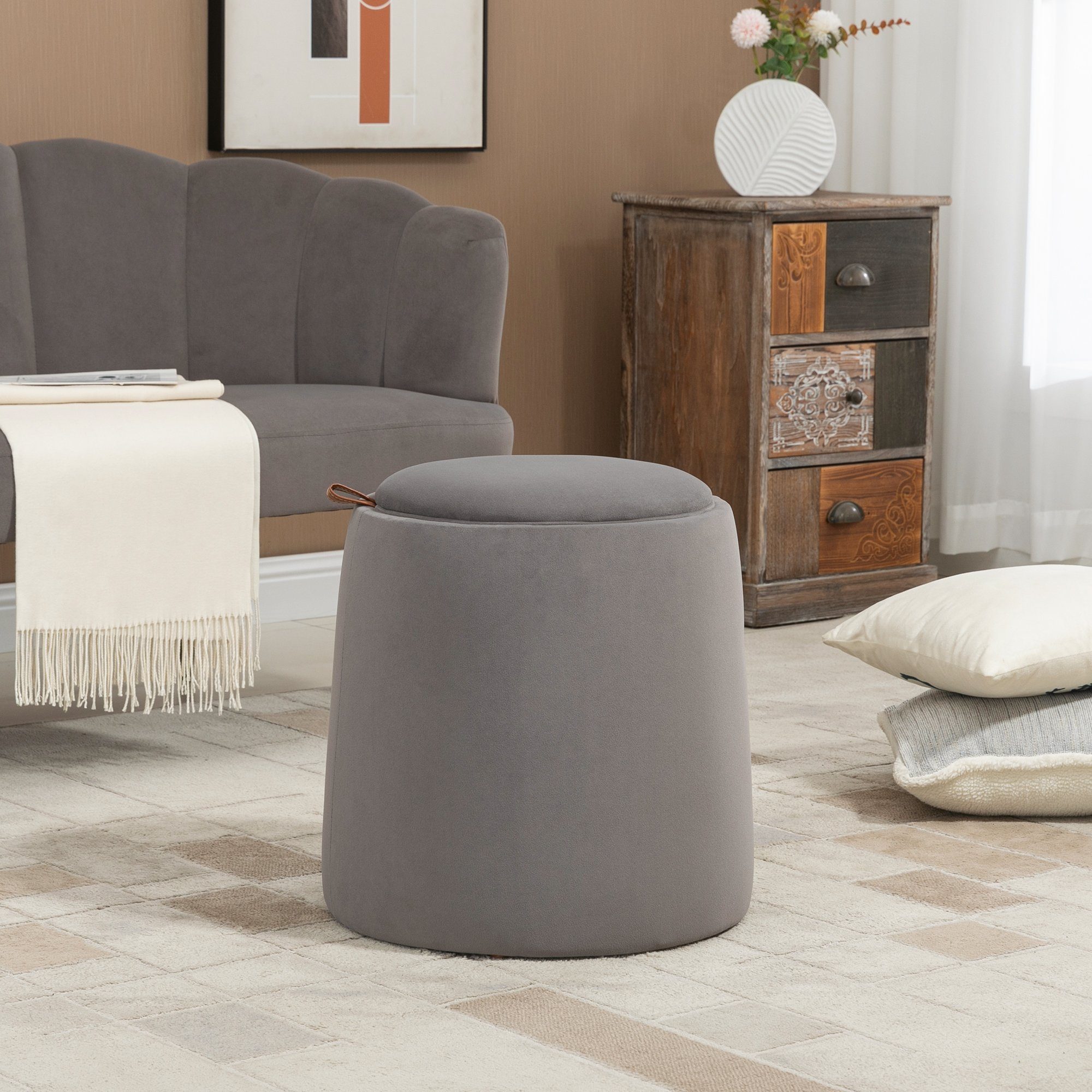 HOMCOM Sitzbank 2-in-1 Hocker in Samtoptik günstig online kaufen