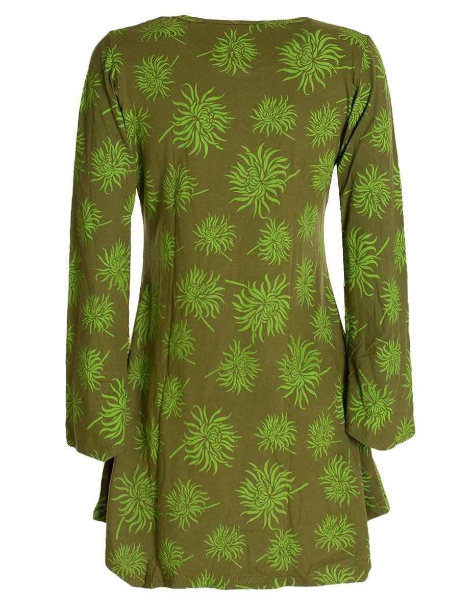 Vishes Tunikakleid Langarm Damen Blumen-Tunika Shirt-Kleid günstig online kaufen