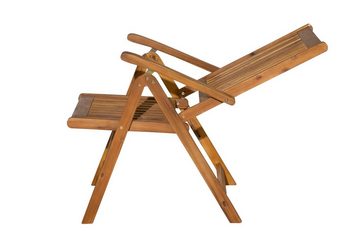 TPFGarden Gartenstuhl AKANA - 2er Set Gartenlounge-Stühle aus geöltem Akazienholz (Holzstuhl - Rückenlehne 5-fach verstellbar - Belastbarkeit 120 kg, 2 St), Maße (BxHxT): 58x92x68 cm - Sitzhöhe 44 cm - Farbe natur