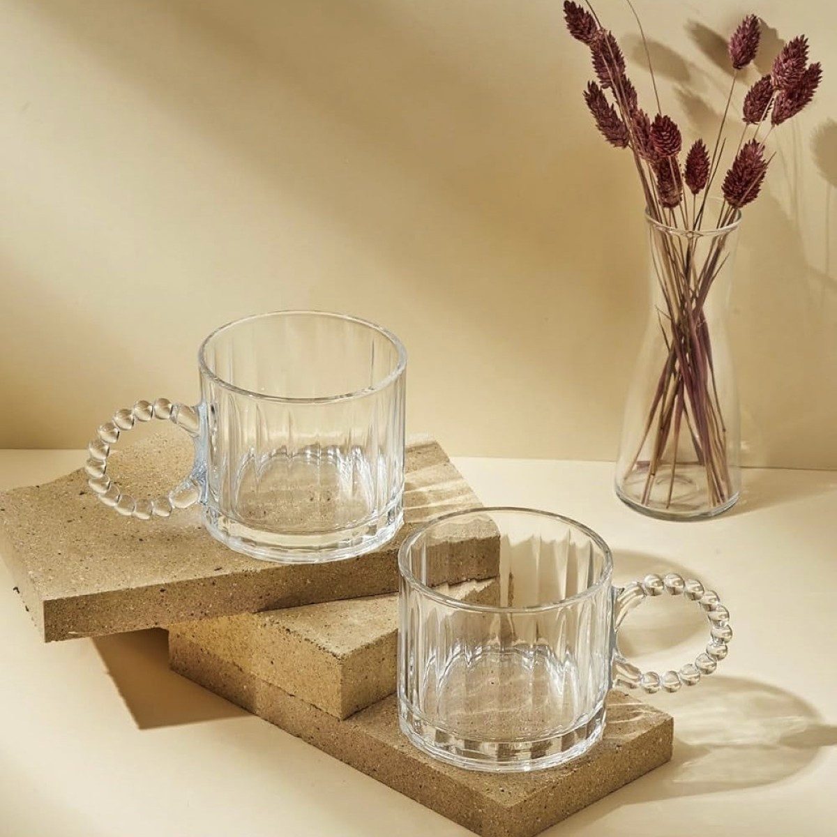 Almina Gläser-Set Pearly Gläser mit Henkel 300 ml - 6 tlg. Set, ergonomisch & dekorativ, 6-tlg. – Bild 5 von 5