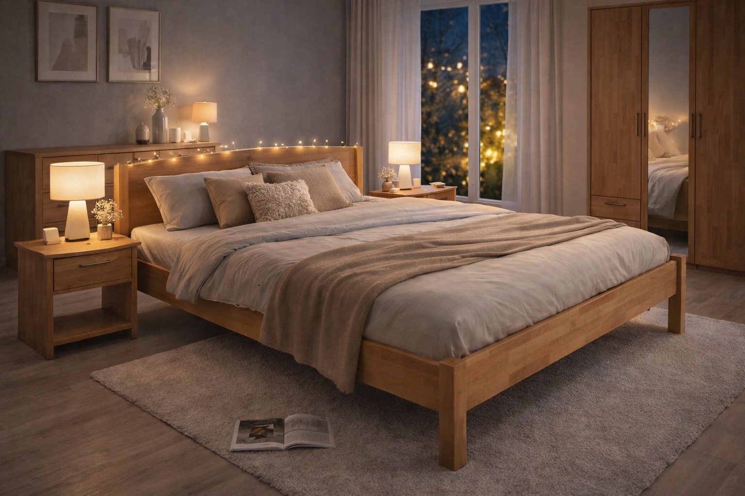 bv-vertrieb Massivholzbett Doppelbett Holzbett Buche massiv geölt 140x200 #4530