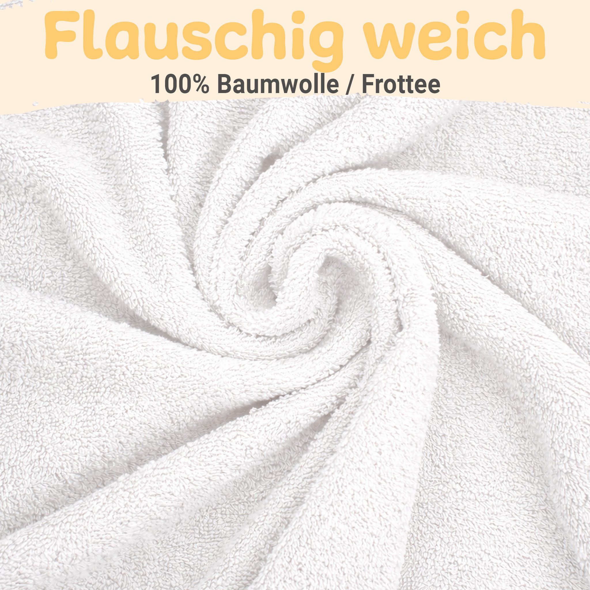 Babykajo Kapuzenhandtuch 80x80 - 100x100 cm, Frottee (3-St), Kuschliges Baby Handtuch mit Waschlappen