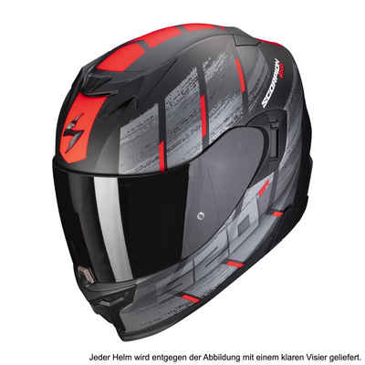 Scorpion Exo Motorradhelm 520 Evo Air Maha schwarz-rot matt, Integralhelm aufpumpbare Wangenpolster Pinlock Sonnenvisier Notentriegelung