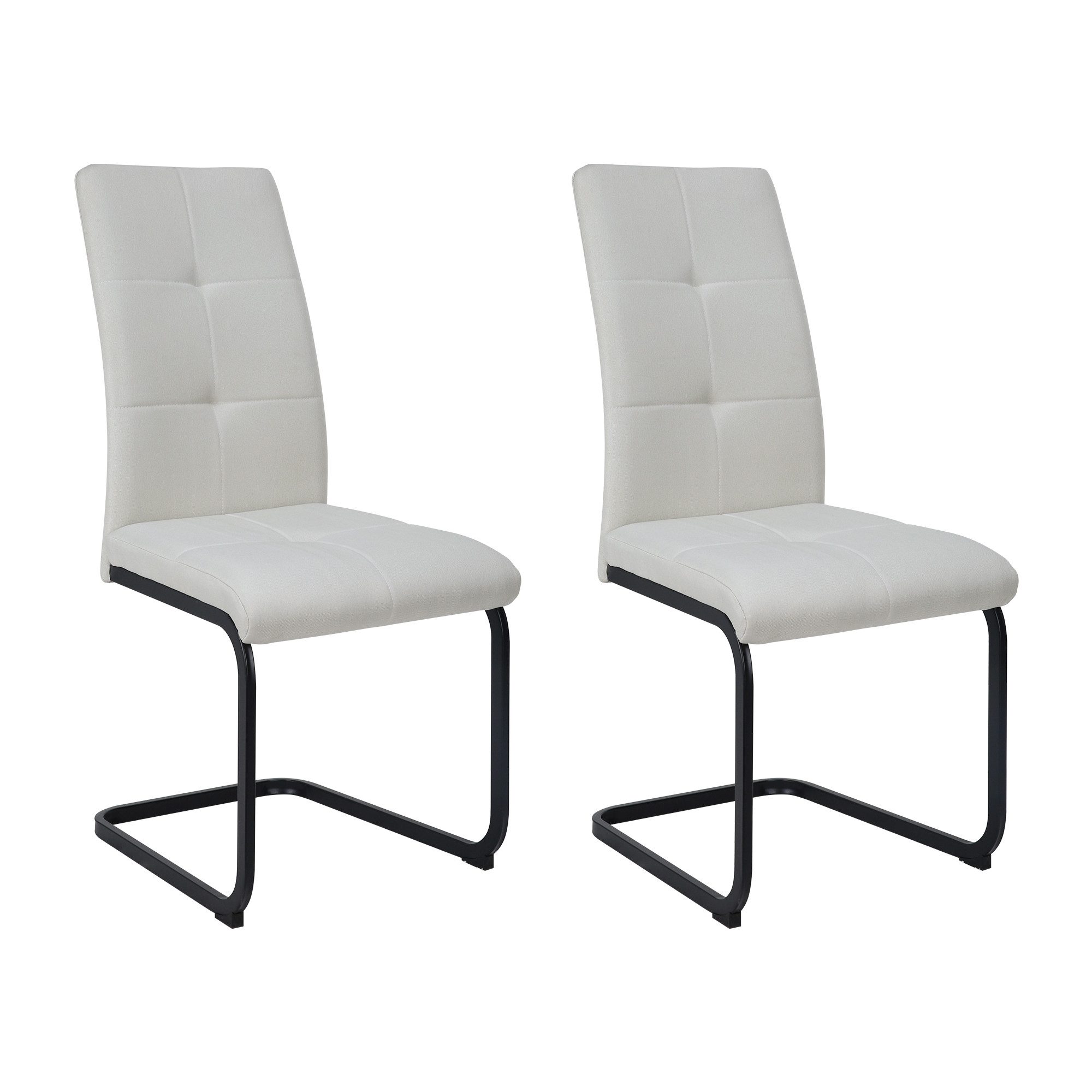 freiraum Freischwinger Chicago, (2er-Set) in Creme-weiss, Stoff - 45x97x61cm (BxHxT)