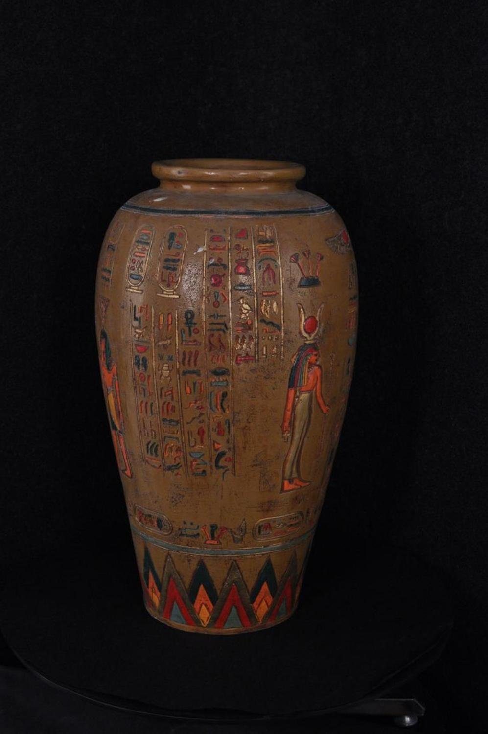 JVmoebel Skulptur Deko Tisch XXL Ägyptische Vase 63cm Blumen Vasen Boden Dekoration