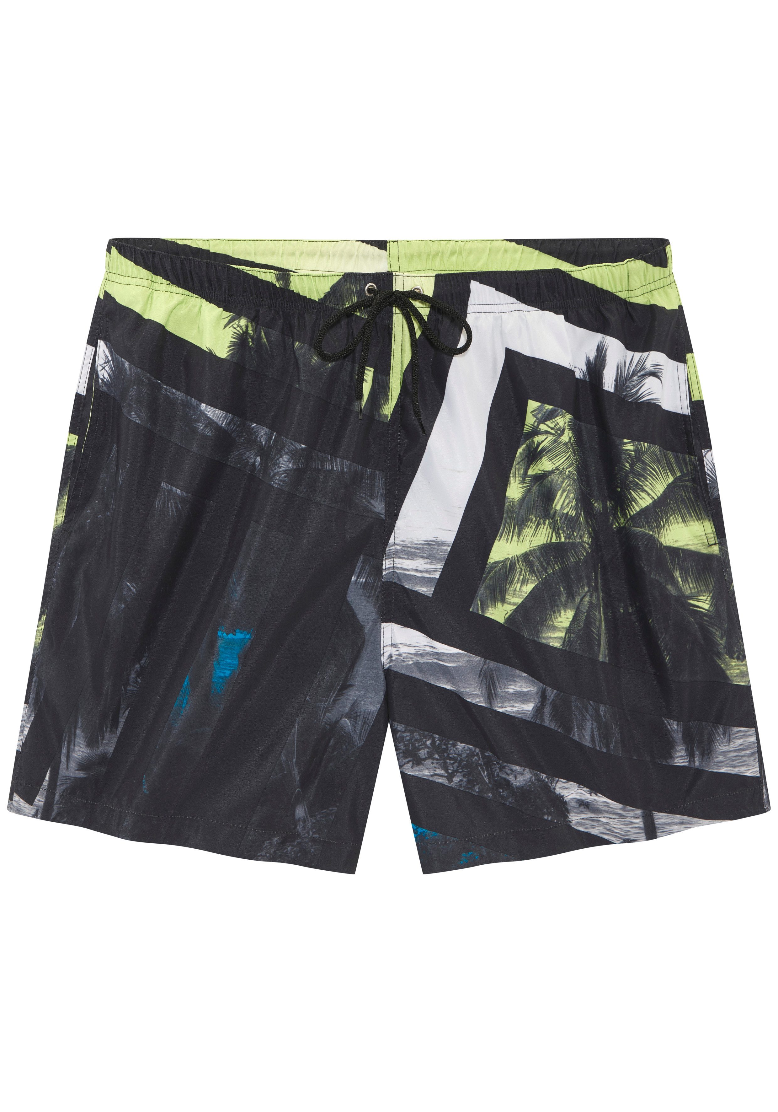 John Devin Badeshorts mit grafischen Elementen