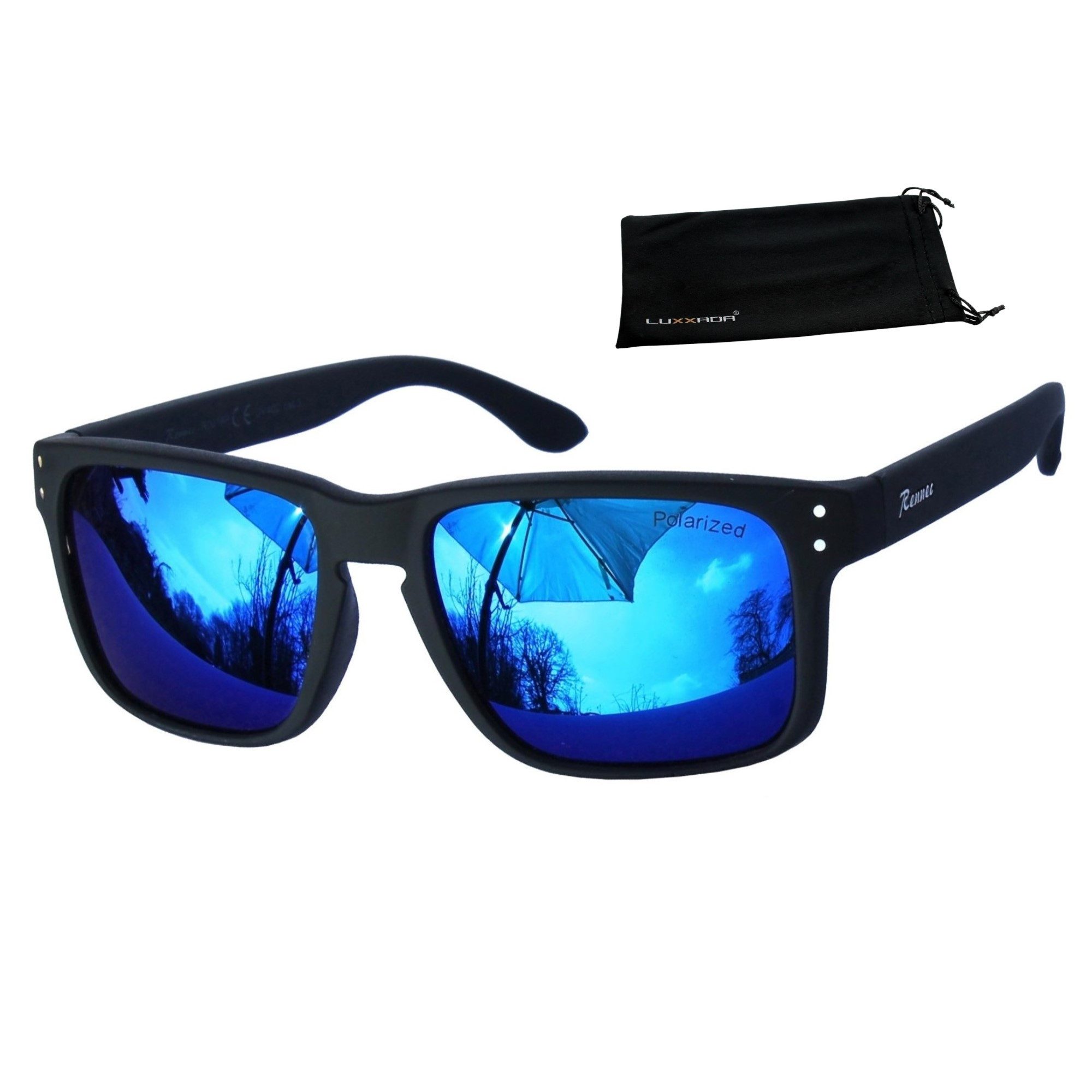 Rennec Sonnenbrille (Herren Markenbrille mit Brillenbeutel) Gläser Polarisi günstig online kaufen