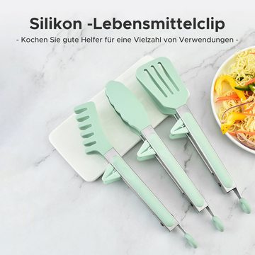 Daisred Spaghettizange 3 Stück Edelstahl Küchenzange mit Silikonspitzen