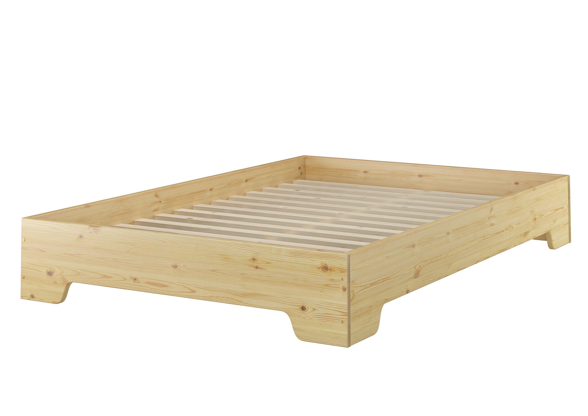 ERST-HOLZ Stapelbett Jugendbett 140x200 Kiefer massiv mit Rollrost