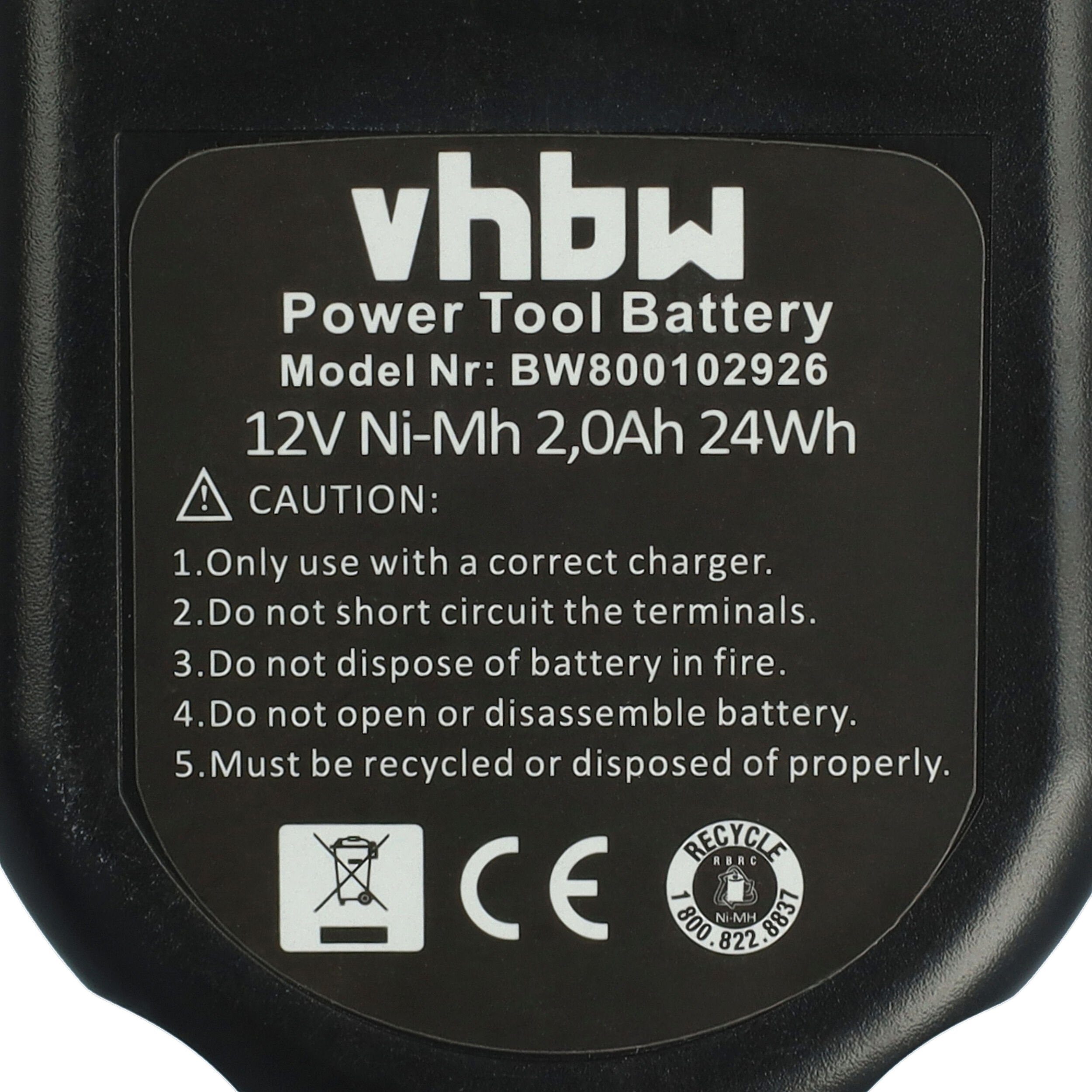 vhbw passend für DW970, DW968K-2, DW965K, Akku Dewalt DW972, DW971K-2, 2000 mAh DW965K-2