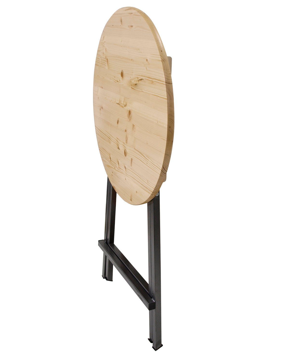 (1-St), DEGAMO Stahl Gestell rund Tischplatte 78cm, Stehtisch ZÜRICH klappbar, Kiefer