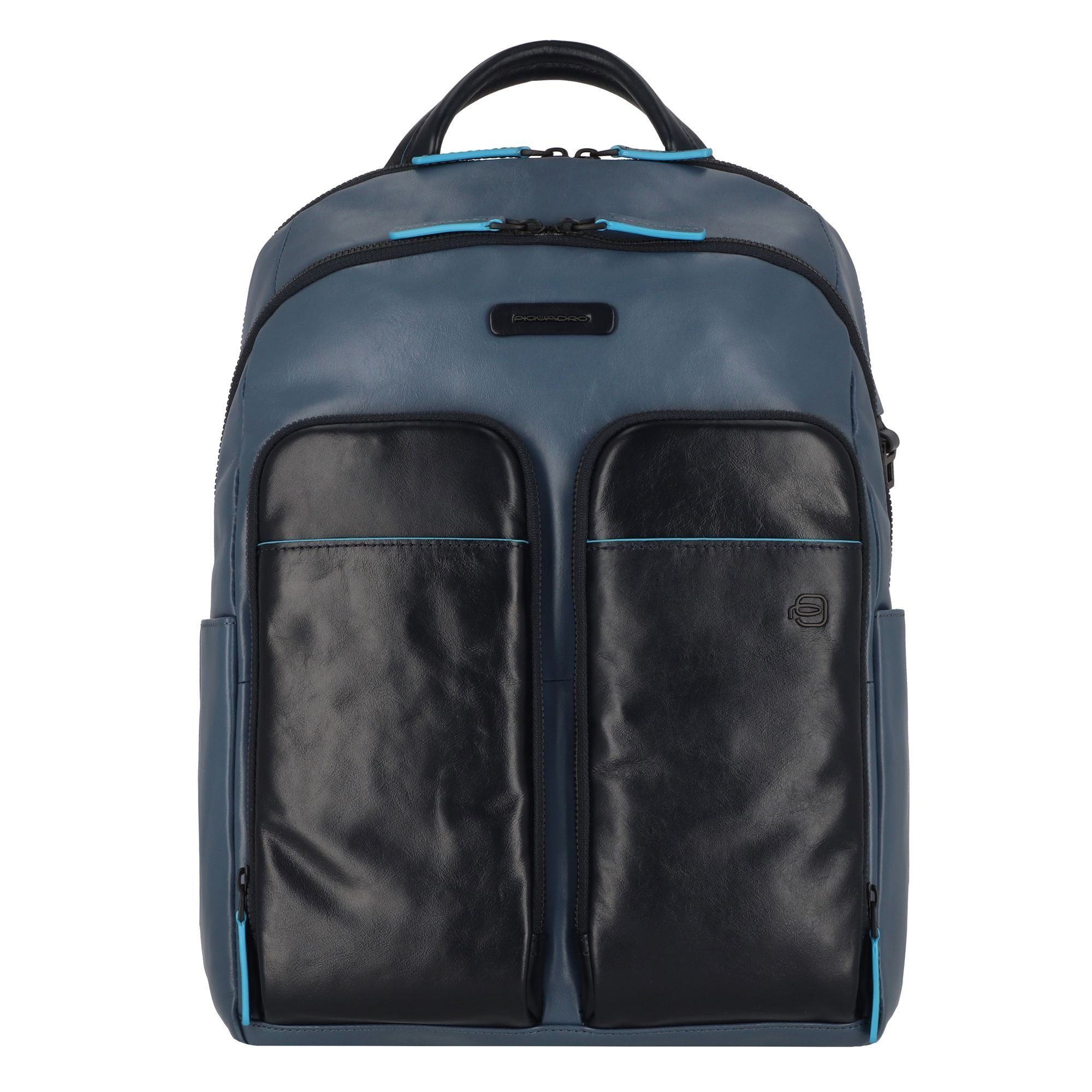 Piquadro Daypack Blue Square Revamp, Leder blu-blu