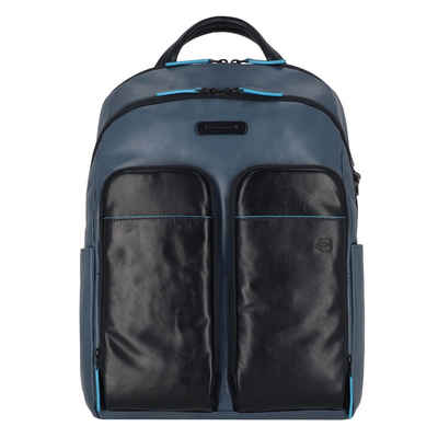 Piquadro Daypack Blue Square Revamp, Leder