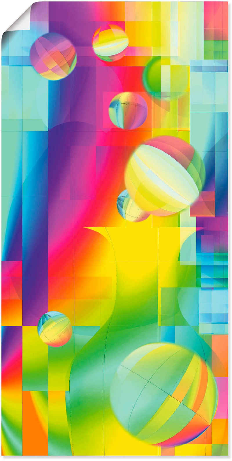 Artland Wandbild Farbige Freude, Muster (1 St), als Leinwandbild, Wandaufkleber oder Poster in versch. Größen