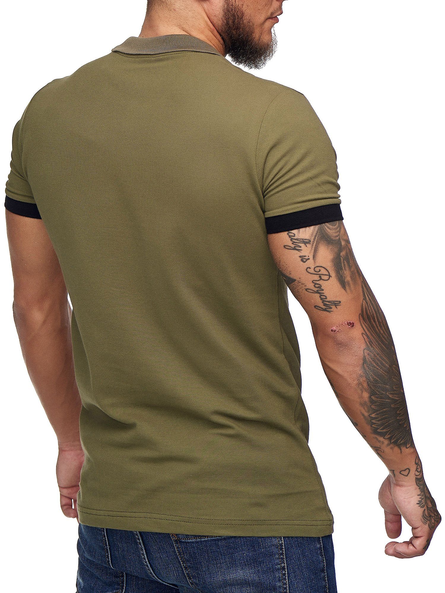 (Shirt 1-tlg) T-Shirt 1402C1 Fitness OneRedox Kurzarmshirt Freizeit Casual Tee, Polo Khaki