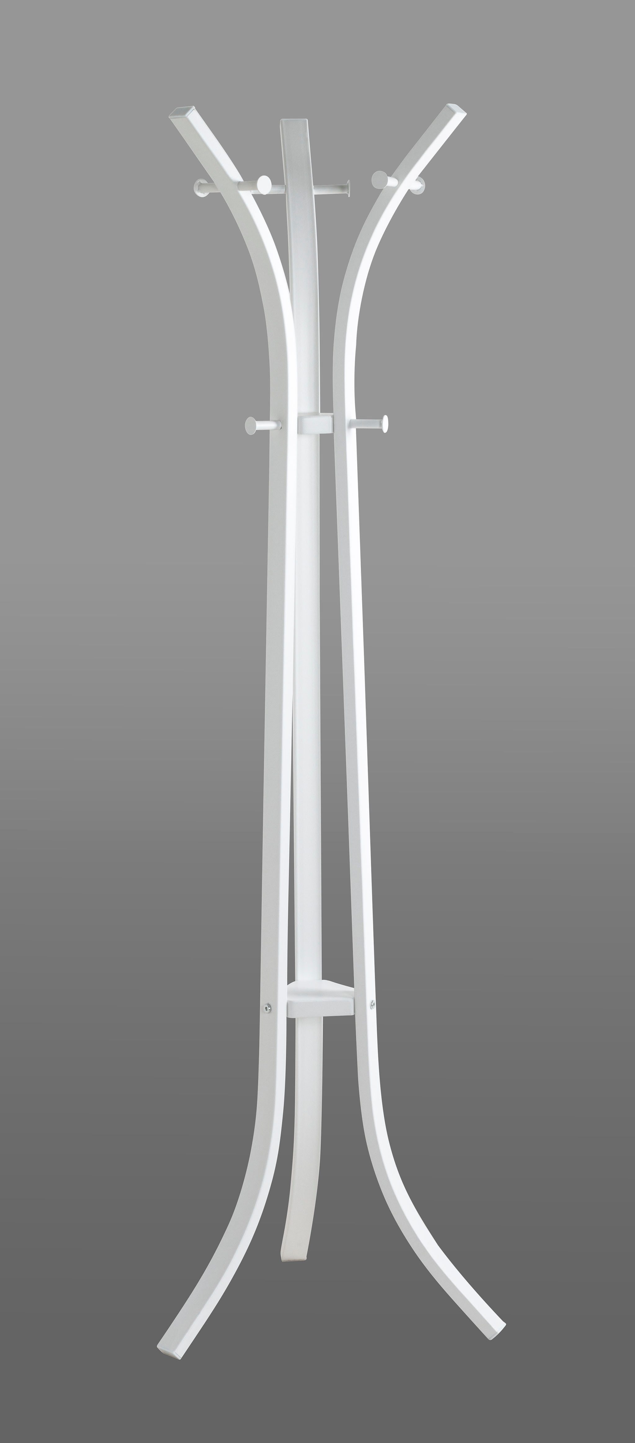 HAKU Garderobenständer Kleiderständer, Standgarderobe, freiform - aus Metall Weiß - Ø/H 45/177 cm