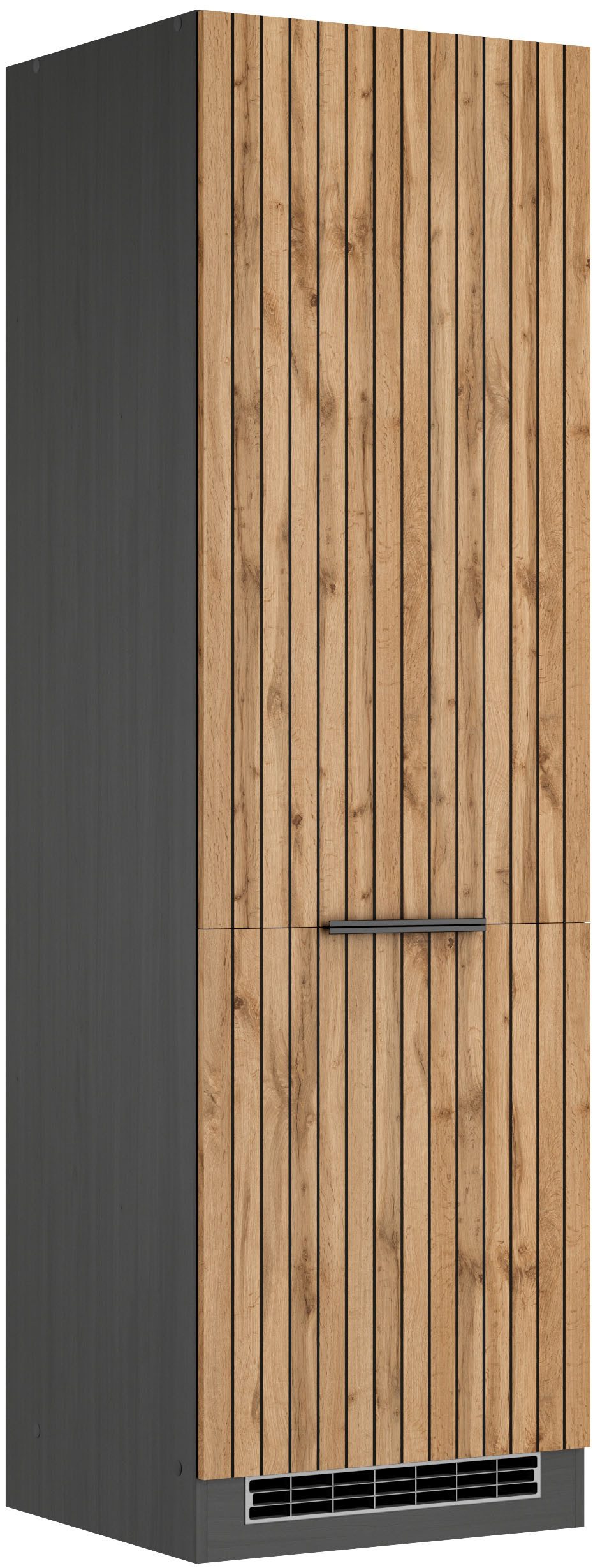 KOCHSTATION Kühlumbauschrank KS-Lagos Breite/Höhe 60/200 cm, mit 2 Türen und 1 offenen Nische