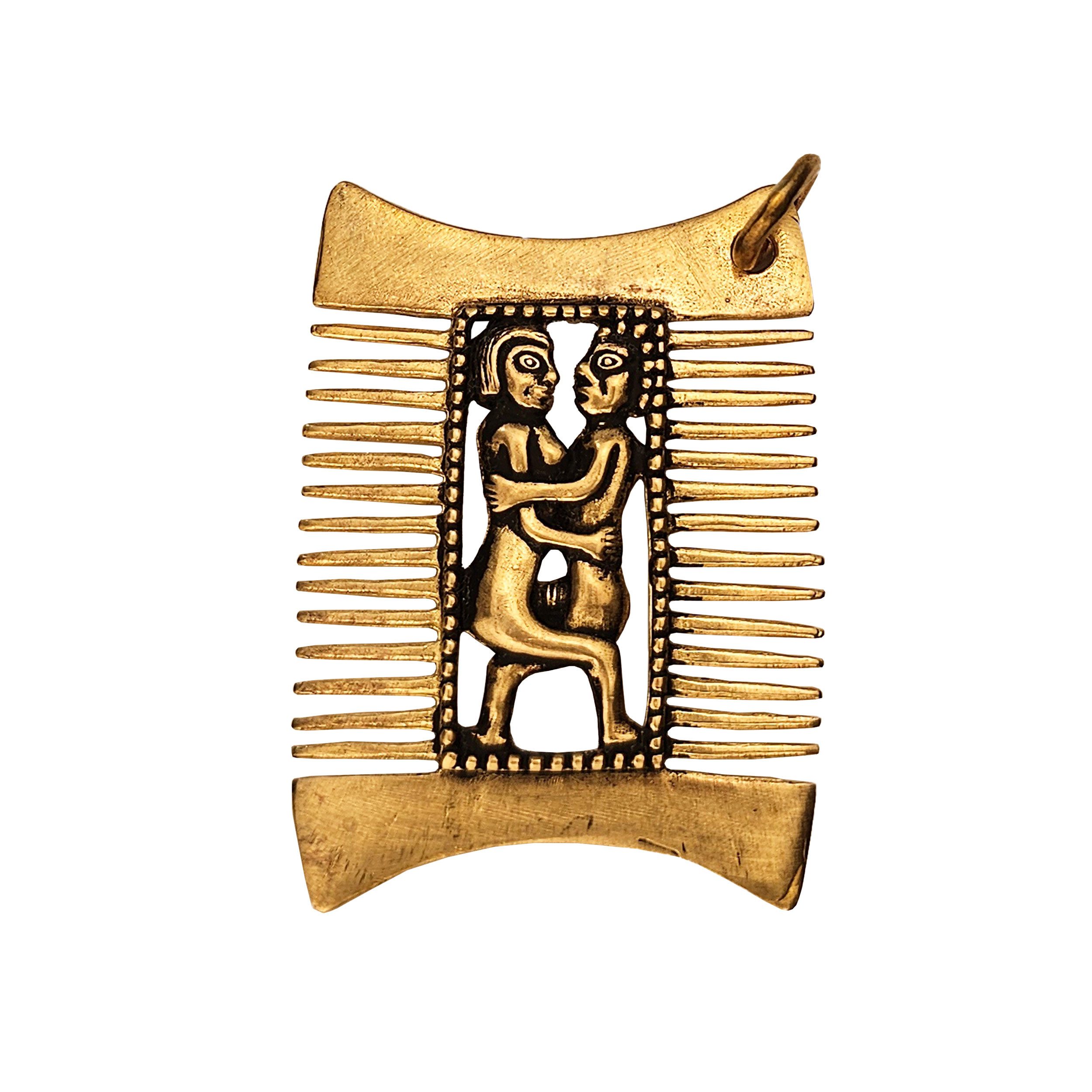 Pera Peris Ritter-Kostüm Mittelalter Kamm mit Liebespaar Bronze