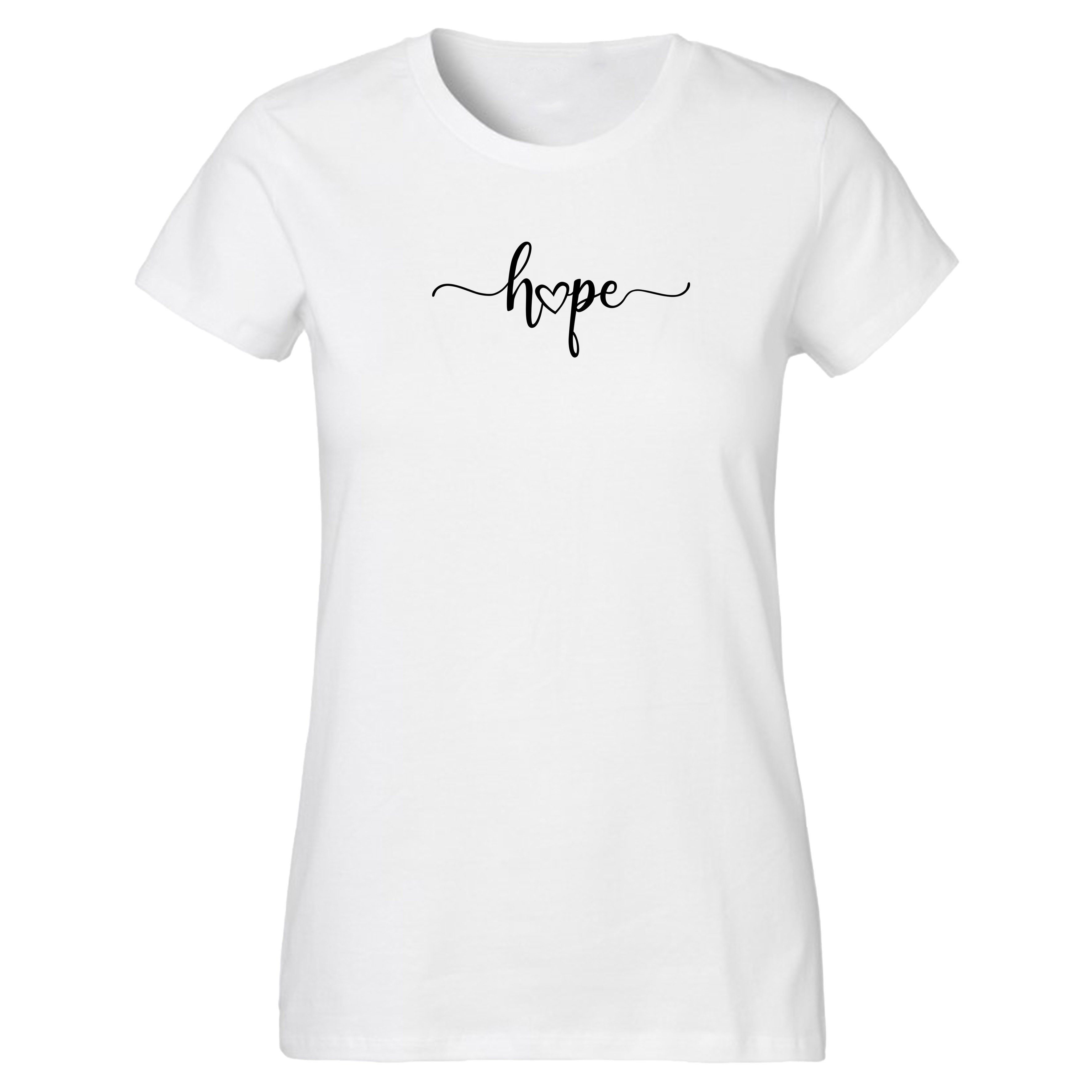 Banco T-Shirt Damen Hope Hoffnung Aufschrift Sommer Kurzarmshirt Unifarben günstig online kaufen