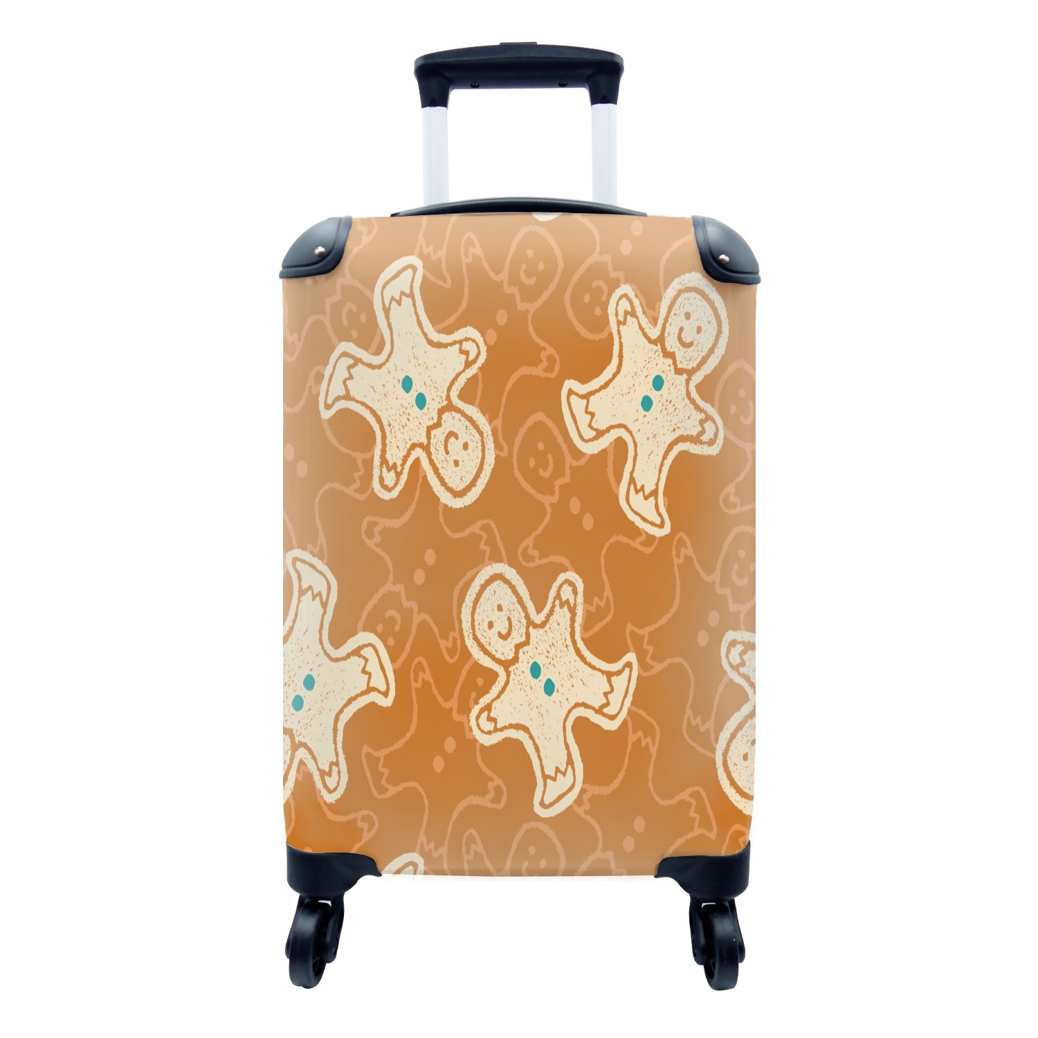 MuchoWow Handgepäckkoffer Schnittmuster - Lebkuchen - Plätzchen, 4 Rollen, Reisetasche mit rollen, Handgepäck für Ferien, Trolley, Reisekoffer