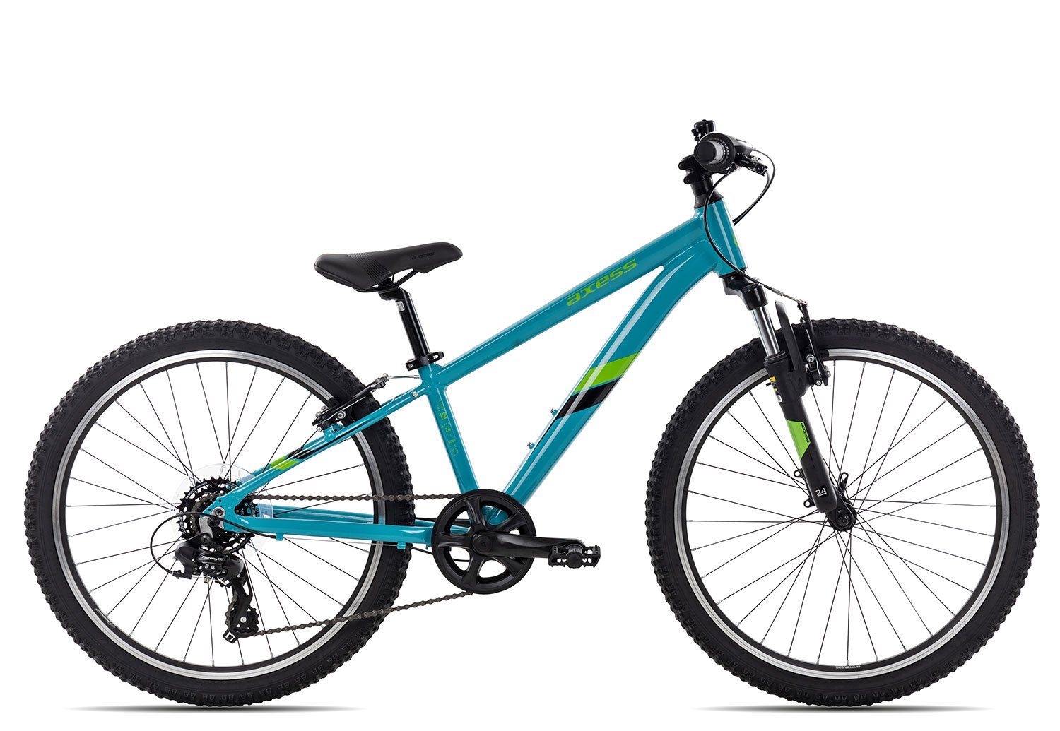 Axess Kinderfahrrad STIPE 24, 7 Gang Shimano RD-TX800 Schaltwerk, Kettenschaltung, Kinderrad 24 Zoll Junge Mädchen blau