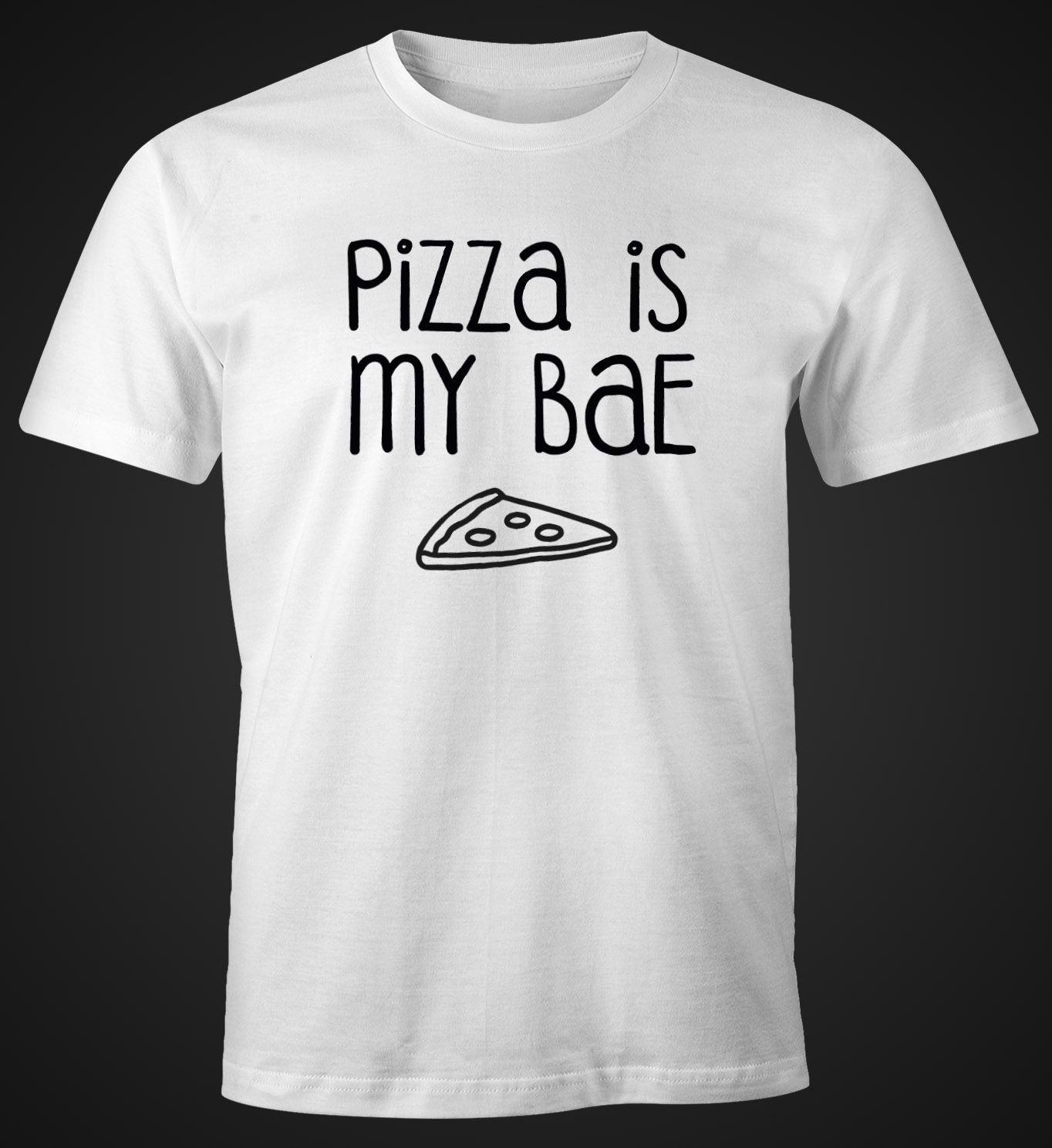 weiß Lover Else Before BAE Print Print-Shirt mit Moonworks® my Anything Pizza MoonWorks is T-Shirt Herren Fun-Shirt