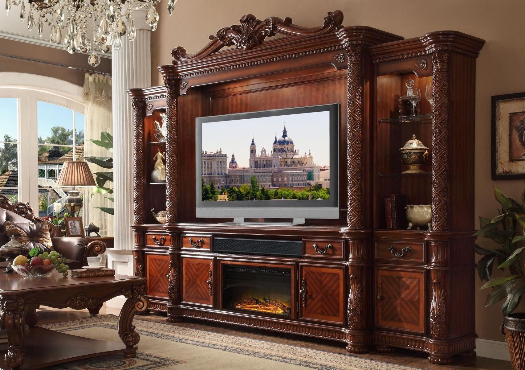 JVmoebel TV-Wand Wohnzimmer TV Anbauwand Medienwand Fernsehwand Fernsehschrank Braun, Made in Europa