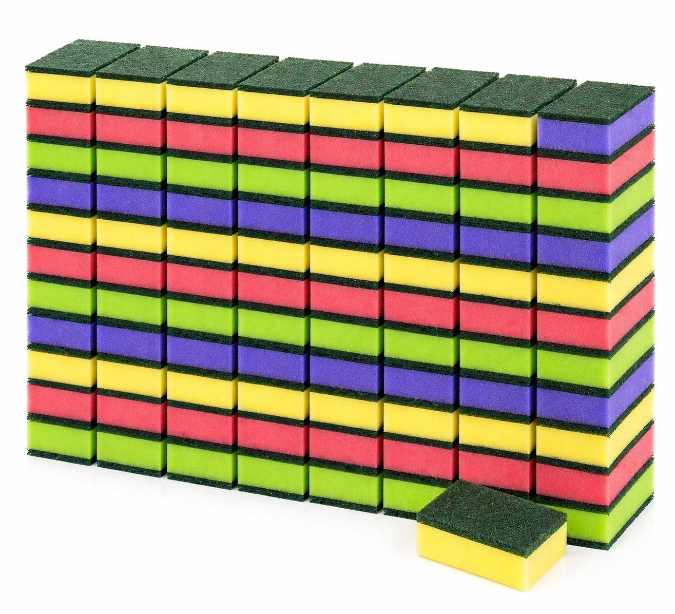 BAYLI Scheuerschwamm 84er Set Küchenschwamm, Topfschwamm Bunt, Putzschwamm - Scheuerschwa