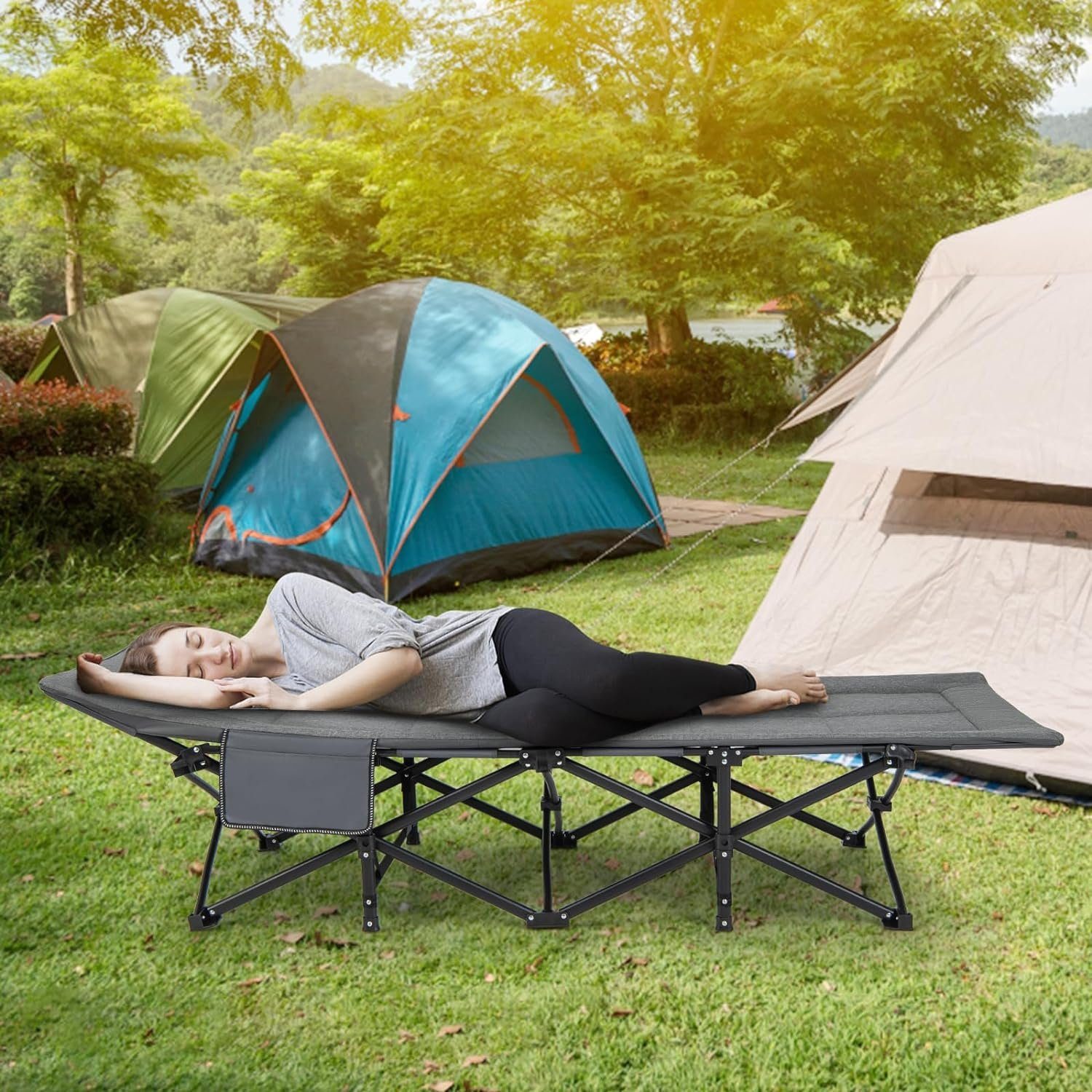 KOMFOTTEU Feldbett Campingbett mit Metallrahmen & günstig online kaufen