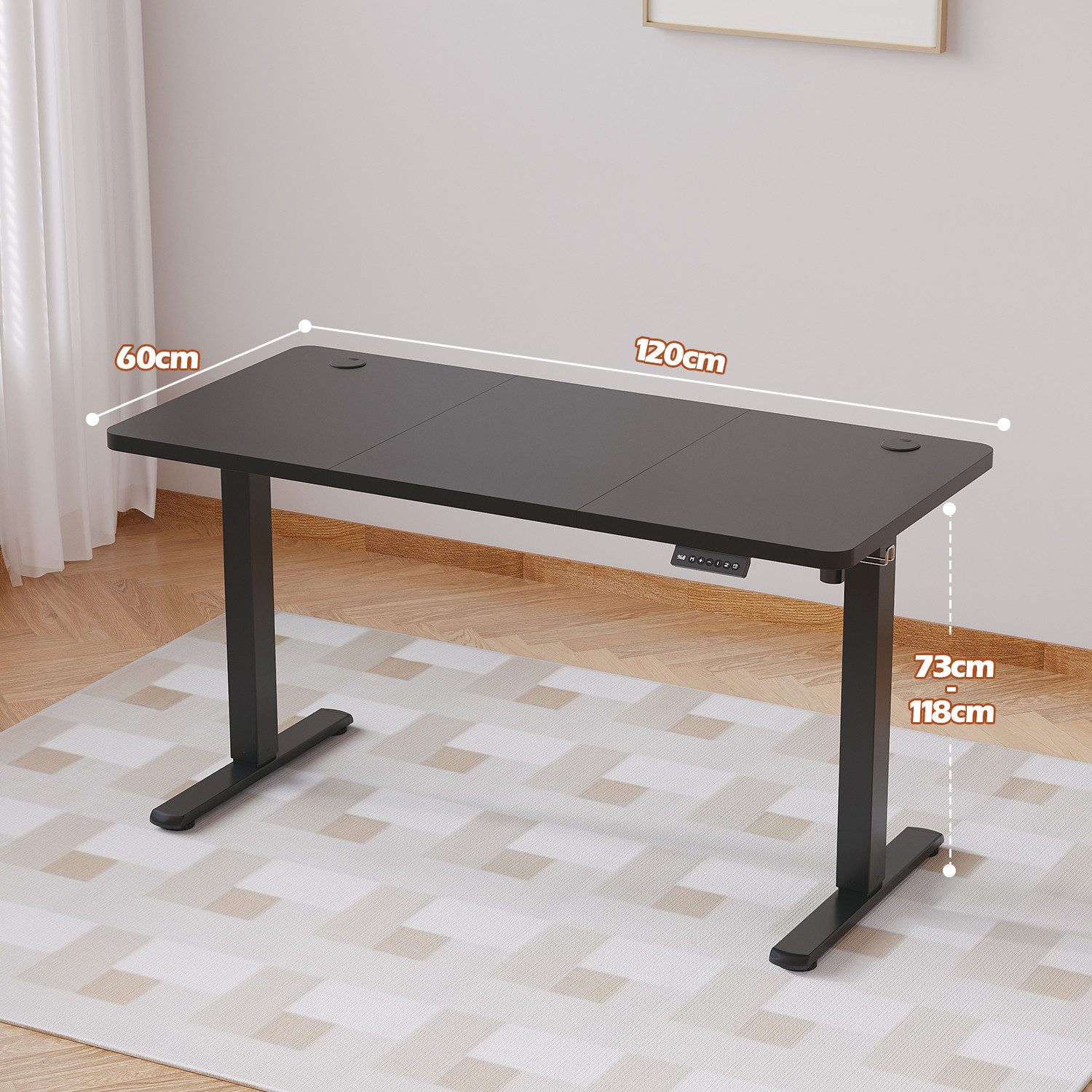 HOMALL Schreibtisch Schreibtisch Höhenverstellbarer mit Gedächtnis und Sitzerinnerung (2-lagige Hohenverstellung mit sitzender Erinnerungsfunktion und USB-Ladeanschluss)