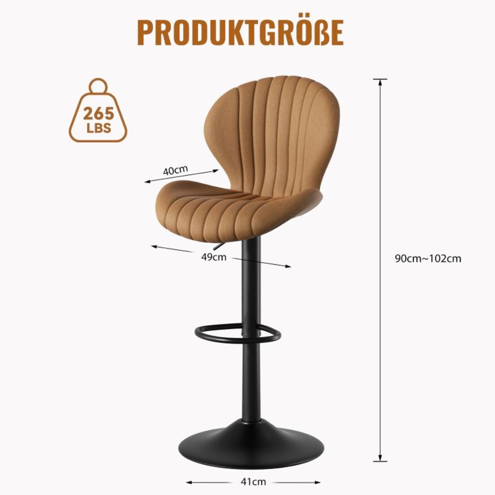 HawthyHome Barhocker Drehhocker, Höhenverstellbare Barstühle mit Rückenlehn günstig online kaufen