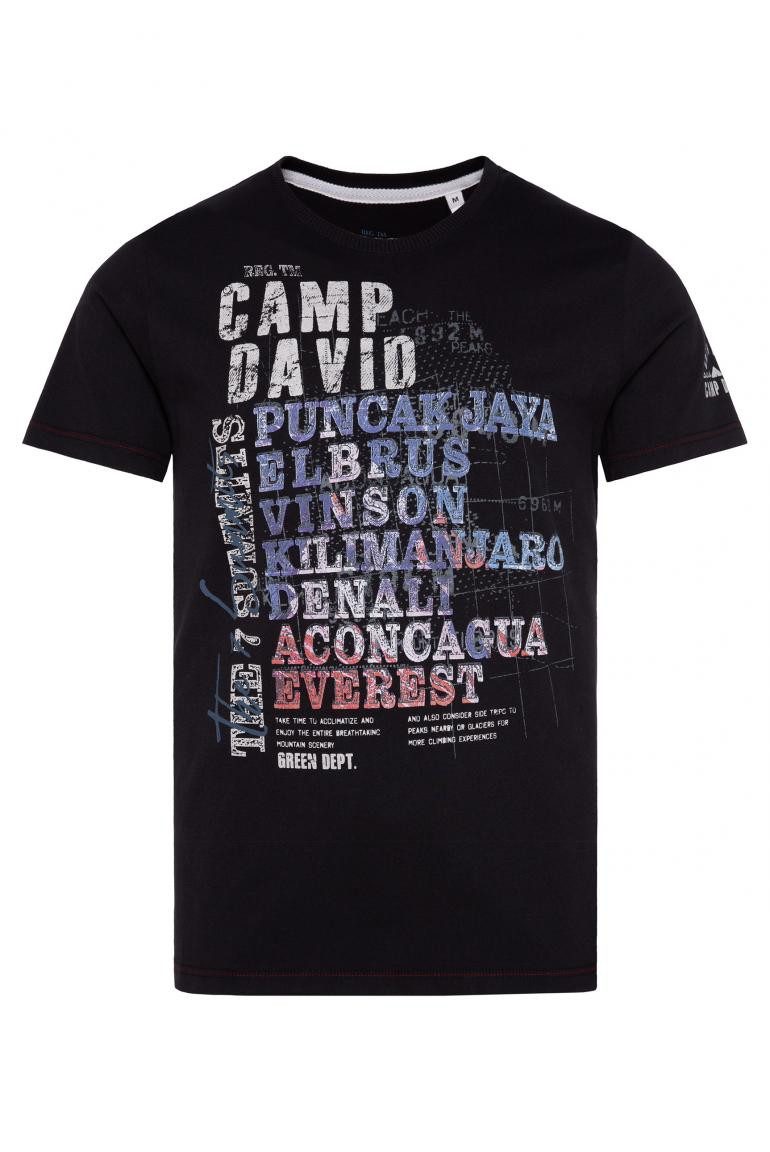 CAMP DAVID T-Shirt mit Wording Print black