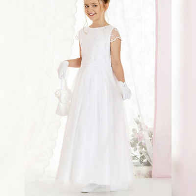 Dalary Partykleid Blumenmädchenkleid Kommunionkleid Dalary DK-310 Weiß