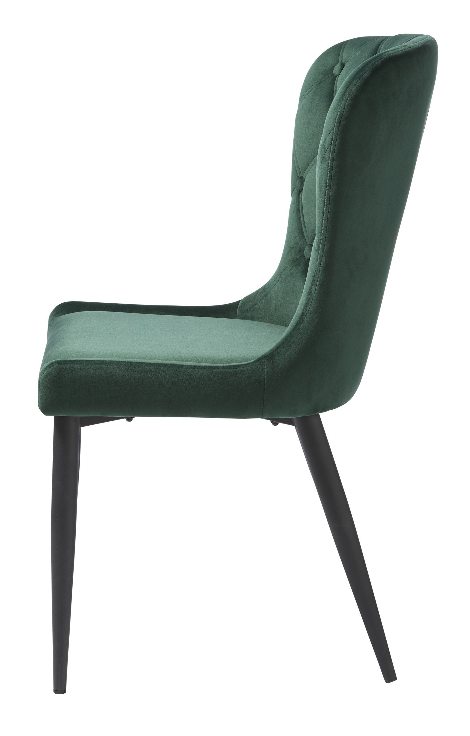 möbelando in Samt Stuhl aus grün Metall, GRANBY (2er-Set),