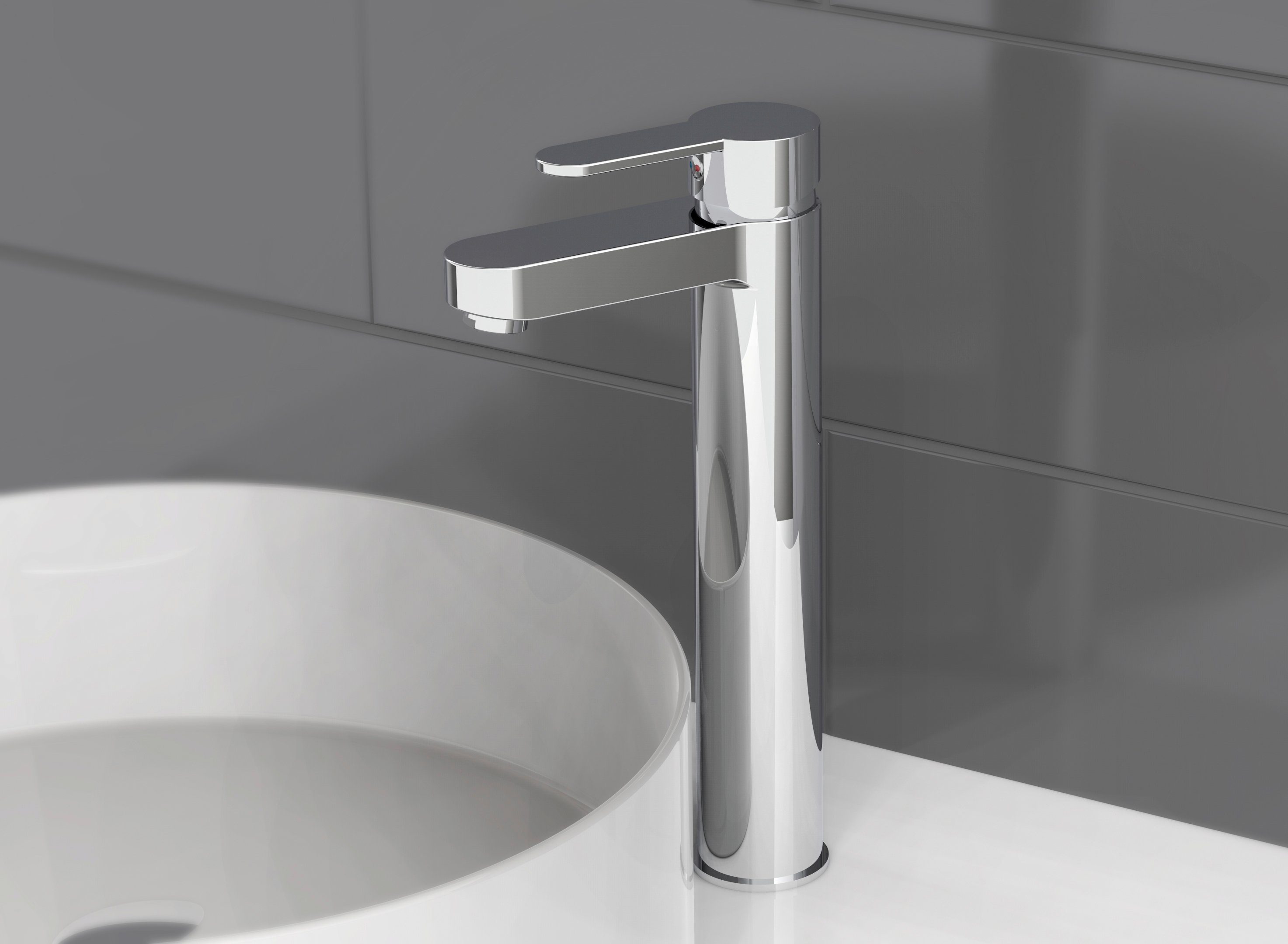 Thumbnail - Schütte Waschtischarmatur ELEPHANT Design Wasserhahn Bad für Aufsatz-Waschbecken, Mischbatterie, Chrom
