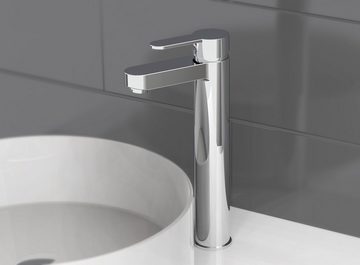 Schütte Waschtischarmatur ELEPHANT Design Wasserhahn Bad für Aufsatz-Waschbecken, Mischbatterie, Chrom