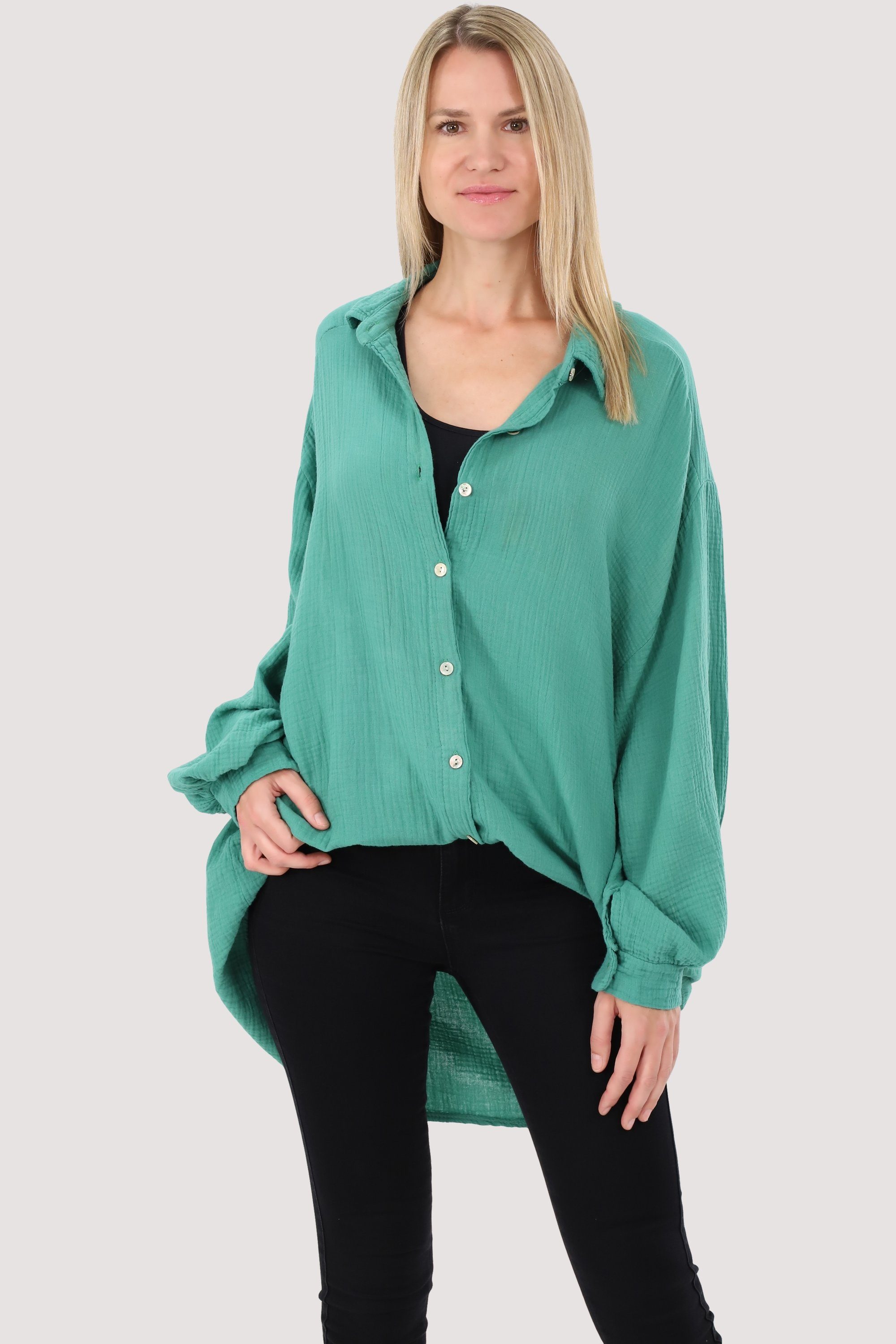 malito more than fashion Hemdbluse 20914 weicher Musselinstoff - Einheitsgröße