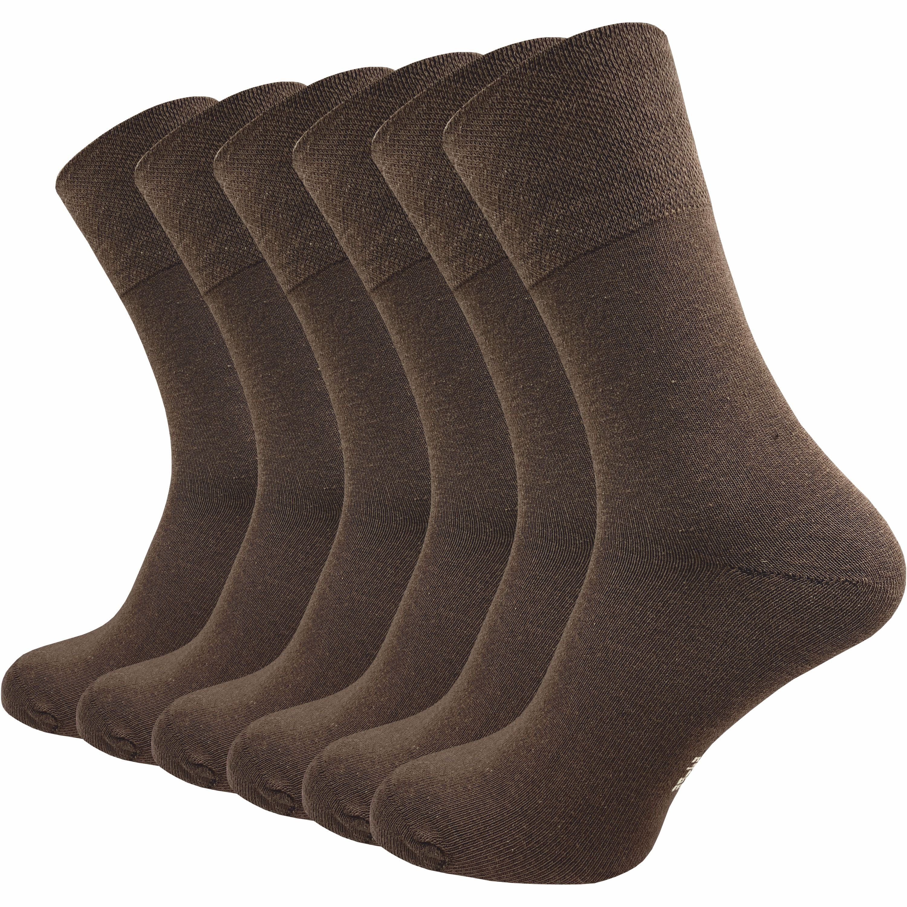 GAWILO Diabetikersocken für Herren, ohne Gummidruck, extra weiter Komfortbund, Business Socke (6 Paar) extra breiter Piquet - Strick am Bund