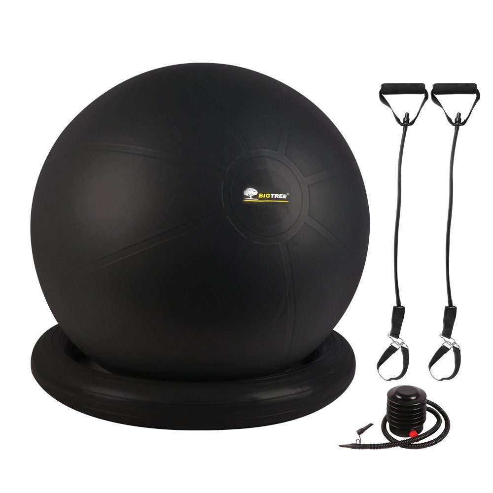 BIGTREE Gymnastikball »Sitzball mit Ballschale, Pezziball mit  Widerstandsbänder, Stabilitätsbasis, Pumpe« online kaufen | OTTO