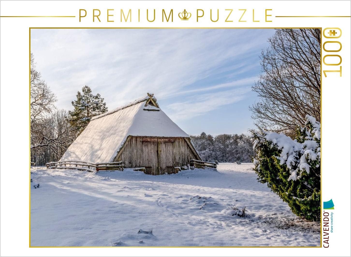 CALVENDO Puzzle CALVENDO Puzzle Schafstall in der Lüneburger Heide, 1000 Teile Lege-G, 1000 Puzzleteile