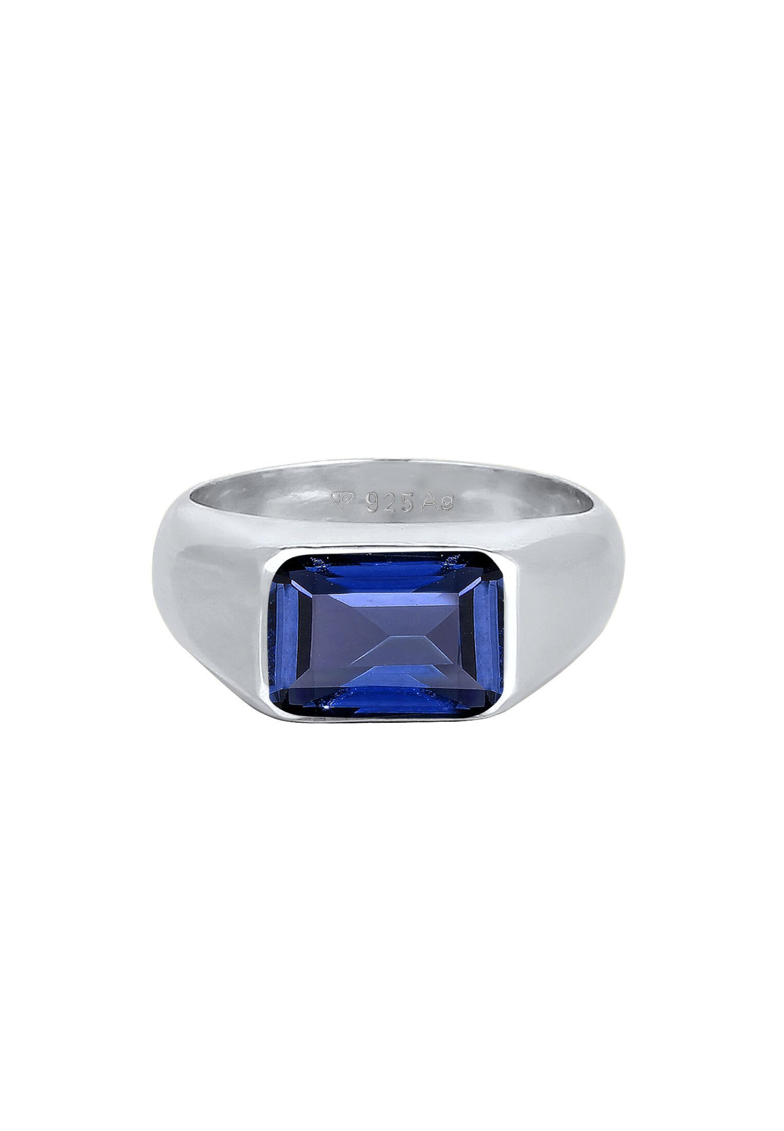 Elli Premium Siegelring Siegelring Saphir Dunkelblau 925 Sterling Silber
