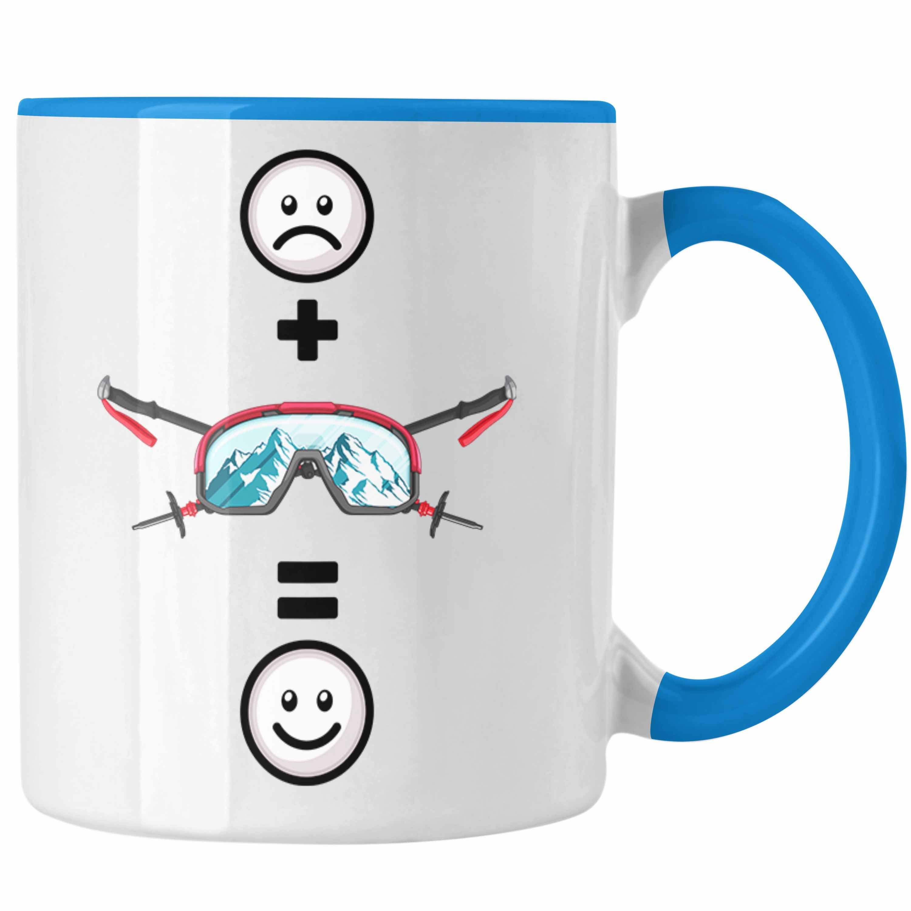 Top-Reiseziel Trendation Tasse für Lustige Geschen Ski Tasse Geschenk :(Ski Blau Skifahrer Brille)
