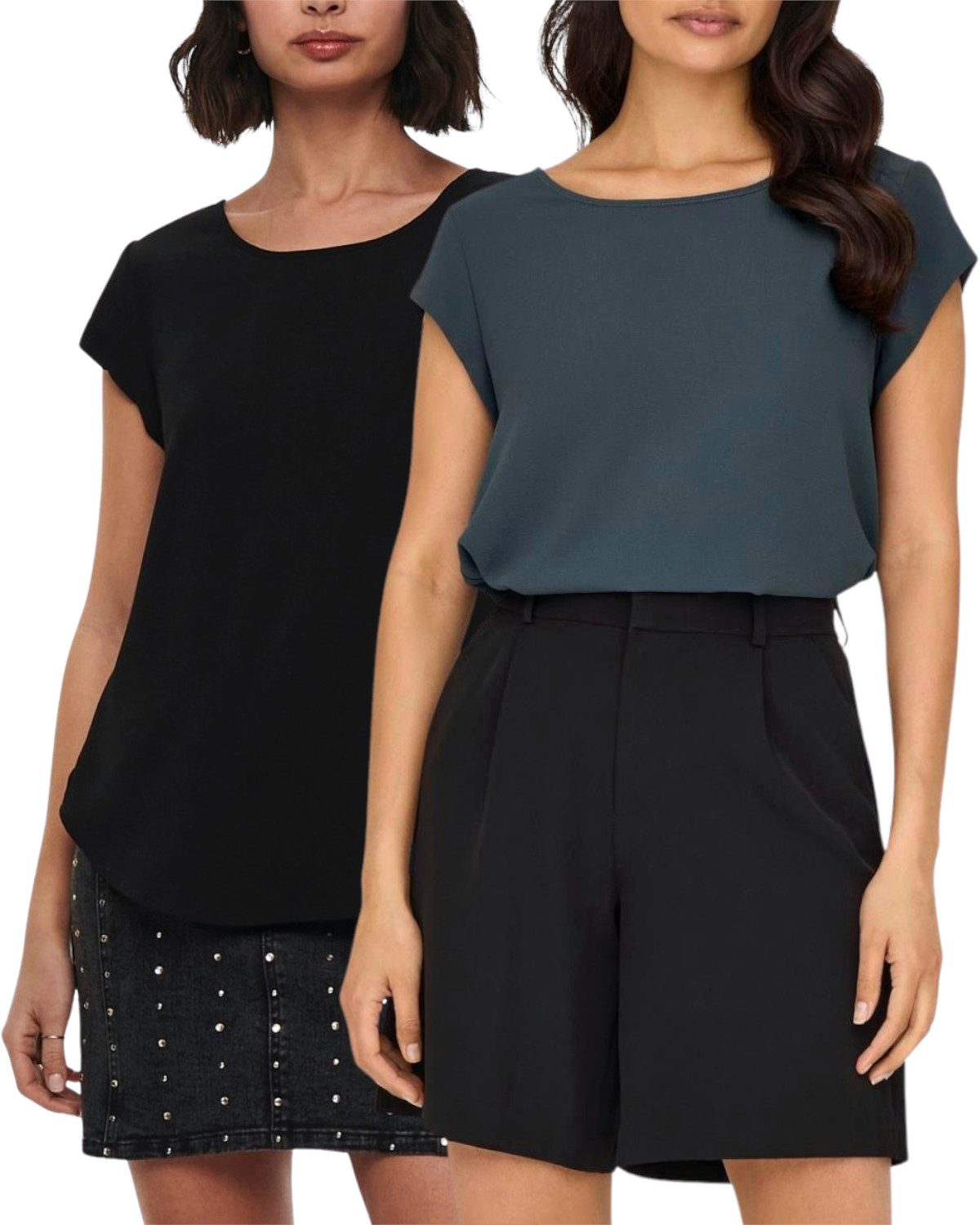 ONLY Shirtbluse (2er Pack) Basic Shirt günstig online kaufen