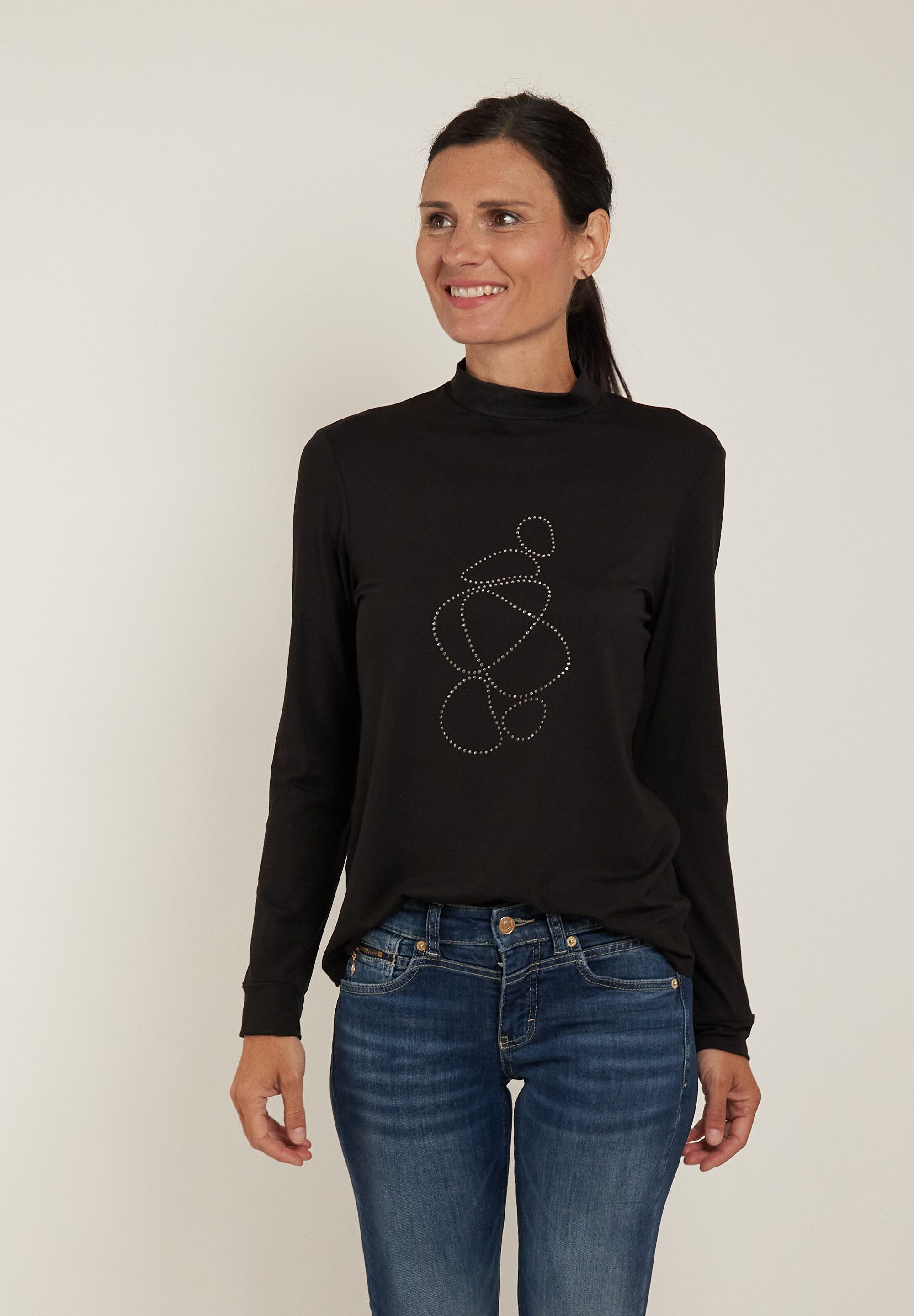 Seidel Moden Langarmshirt mit Glitzersteinen, MADE günstig online kaufen