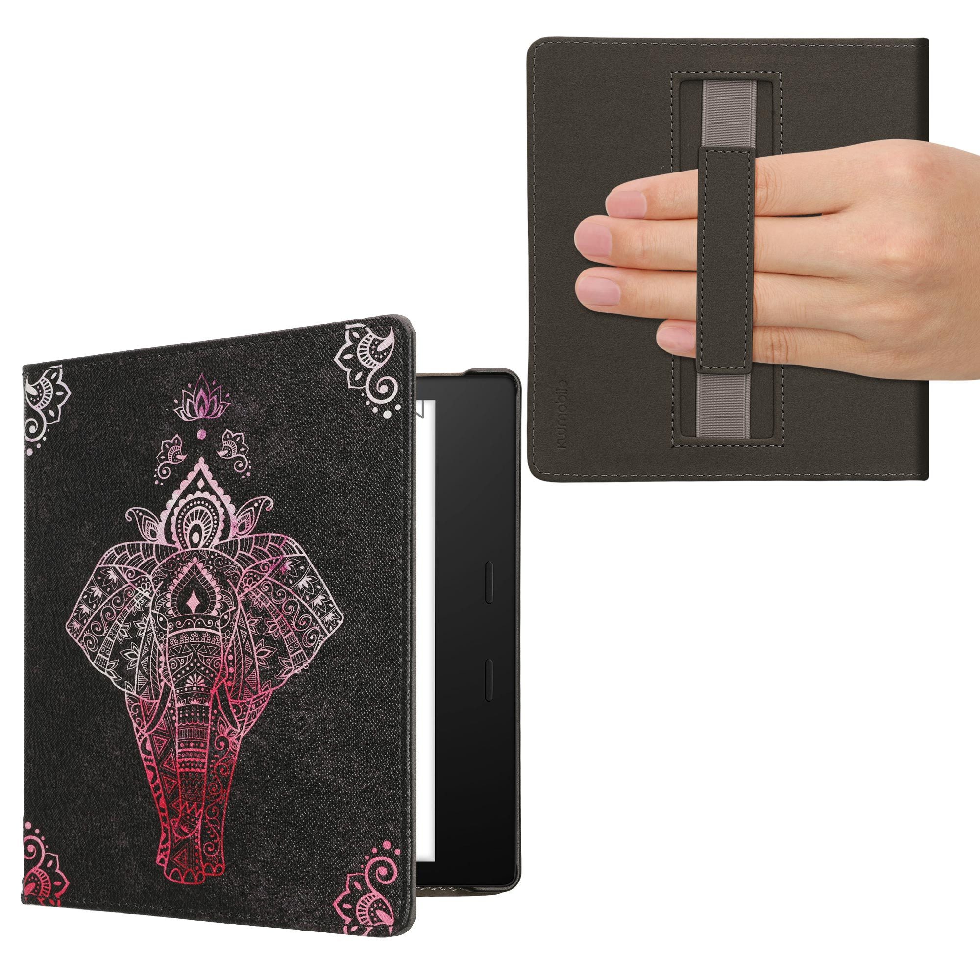 kwmobile E-Reader-Hülle Schutzhülle für Amazon Kindle Oasis 10. Generation Hülle, eReader Flip Case mit Handschlaufe und Auto Sleep Funktion