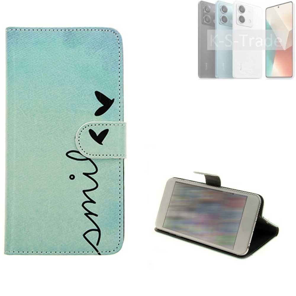 K-S-Trade Handyhülle für Xiaomi Redmi Note 13 5G, Schutz Hülle Handy Hülle Hülle Handyhülle cover bookstyle Etui
