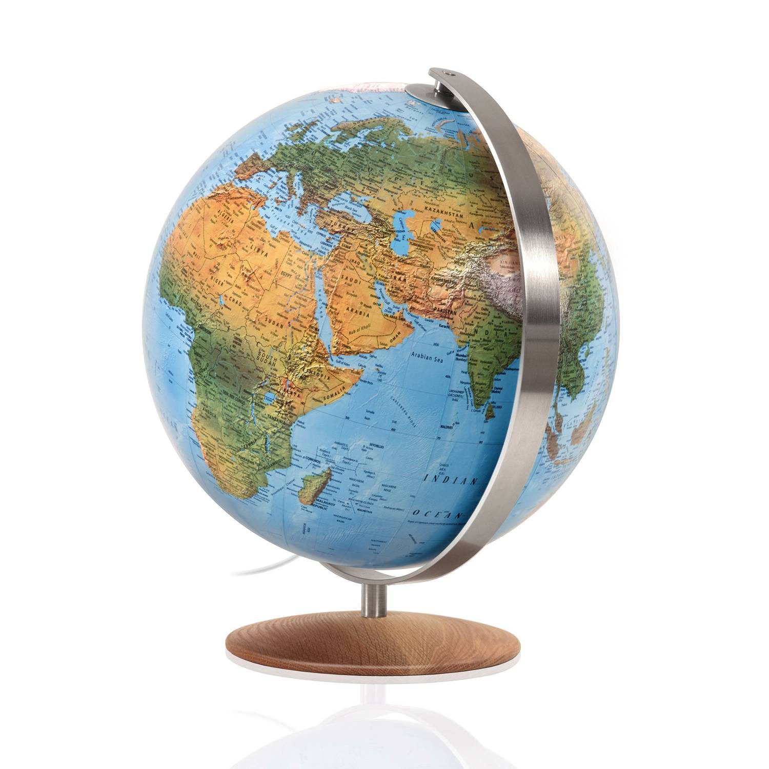 Räthgloben Globus Doppelbild-Leuchtglobus handkaschiert Tischglobus beleuchtet