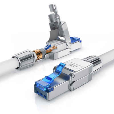 Primewire LAN-Kabel, CAT.8, RJ45 Stecker auf RJ45 Stecker (25 cm), Netzwerkkabel CAT 8, Gigabit Ethernet 40 Gbit/s S/FTP Patchkabel 0,25m