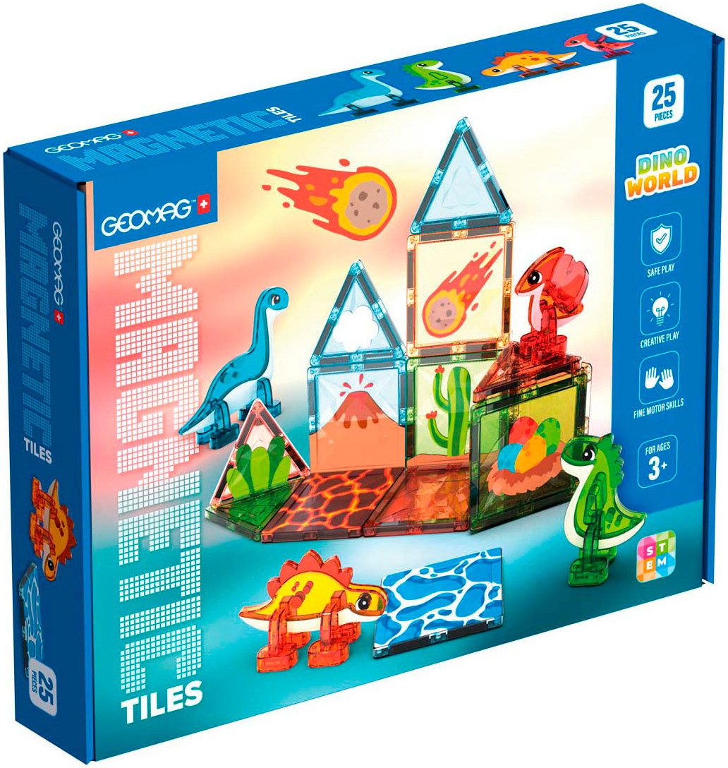 Geomag™ GEOMAG™ Magnetic Tiles Dino World Magnetspielbausteine, (25 St)